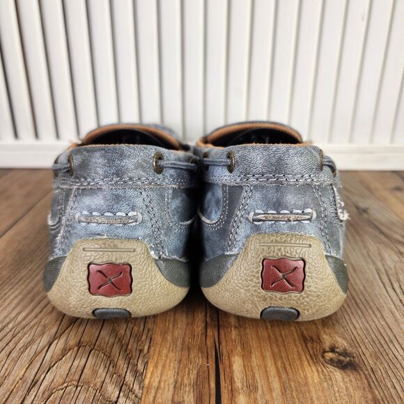Twisted X Slip-On Driving Moc Womens 6.5 M Gray Distressed Leather Shoes WDMS012 - Picture 4 of 9